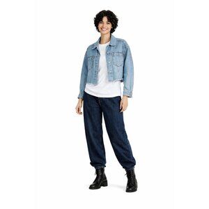 ZARA Medium Light Blue Distressed Cropped Denim Jacket